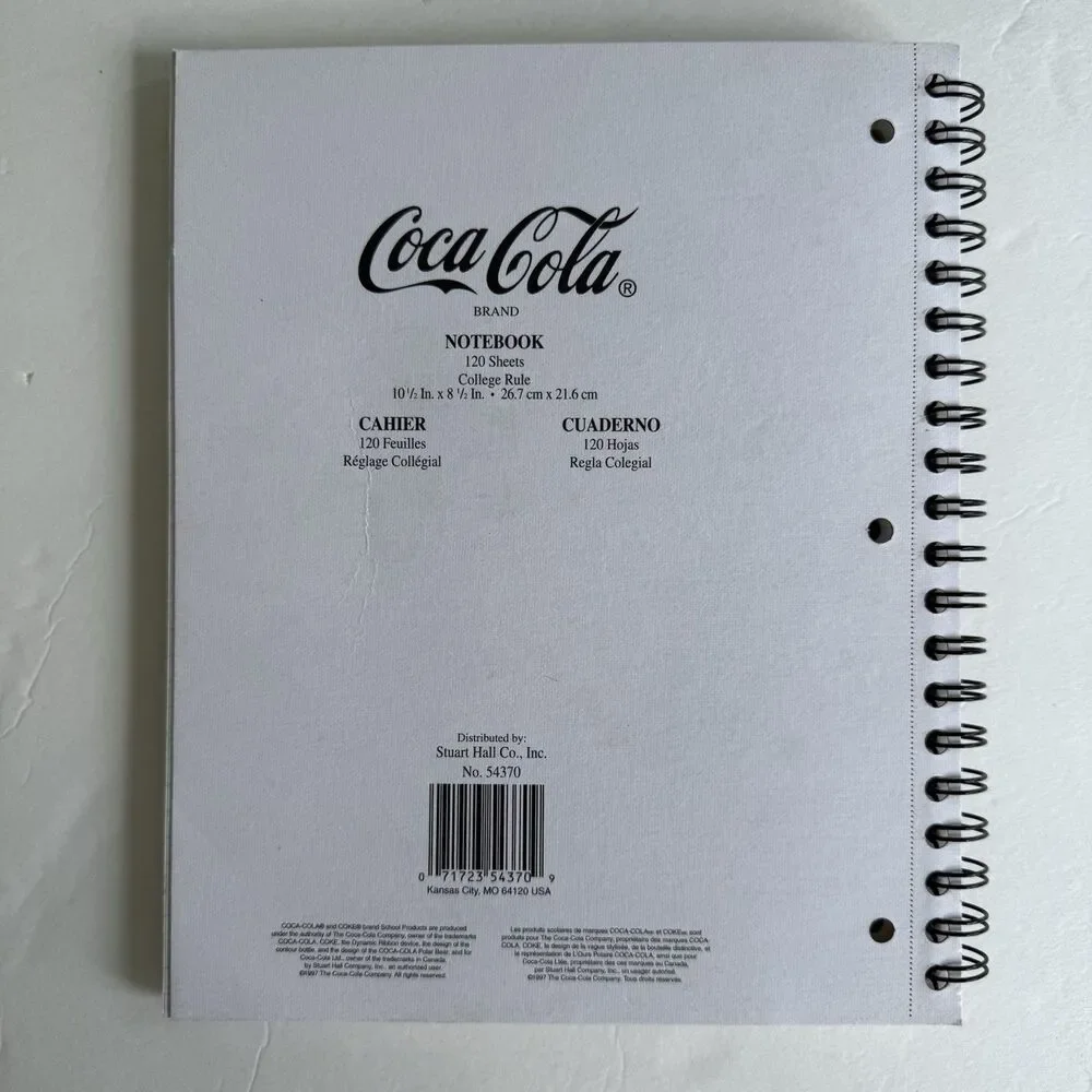 Vintage Coca Cola Coke Soft Drink Folders Spiral Notebook 1997 Memorabilia Qty 4